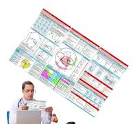 EKG Rhythm Pocket Card Guide, EKG 7 Step Ruler Interpretation Tool, Double Sided Tri fold Study Guide for EKG Interpretation, ECG Rate Pocket Cards EKG Calipers for Nurses, EKG Techs, Students Study