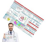 EKG Rhythm Pocket Cards - Compact ECG Interpretation Guide for Nursing School and Hospital Use, Double Sided Reference with Horizontal & Vertical Layout, Quick Study Tool for Students Care