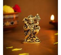 Ekhasa 100% Pure Brass Hanuman Ji Murti for Home Puja (Size: 6 cm) | Lord Hanuman Idol for Desk, Car and Home Decor | Balaji Idol | Bajrangbali Murti | Bahubali Hanuman Idol