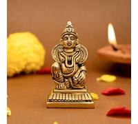 Ekhasa 100% pure brass Kuber (7cm) | Kuber Statue for Vastu | Guberan Statue for Car Dashboard, Pooja Room, Home Puja, Desk | Pure Pital ki Murti