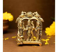 Ekhasa 100% Pure Brass Ram Darbar Murti (Size: 8.4 cm) | Ram Darbar Statue for Home Decor and Office Desk | Ram Sita Laxman Hanuman Idol for Puja Room | Shree Ram Parivar Murti for Gift