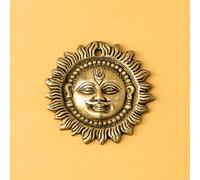 Ekhasa 100% Pure Brass Sun for Vastu & Positivity (4 Inch) | Brass Metal Sun Idol Face Wall Hanging & Wall Decor | Surya Bhagavan Idol | Pital Surya Dev Wall Hanging Vastu for Main Door Entrance