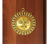 Ekhasa 100% Pure Brass Sun for Vastu & Positivity (6.4 Inch) | Brass Metal Sun Idol Face Wall Hanging & Wall Decor | Surya Bhagavan Idol | Pital Surya Dev Wall Hanging Vastu for Main Door Entrance