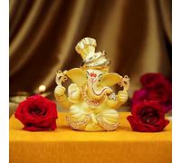 Ekhasa Ganesh Idol for Car Dashboard | Ganpati Idol for Cars | Vinayak Idols for Car Dash Board, Home Decor | Ganapathi Idol for Home | Vinayagar Statue | Ganpati ji for Office Desk (Ivory)