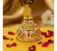 Ekhasa Tirupati Balaji Charan (4.7 cm) | Lord Venkateswara Feet Idol for Car Dashboard, Pooja Room, Home Decor & Office Desk | Venkateshwara Swamy Murti | Perumal Statue | God Idols for Gifting