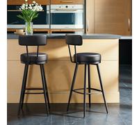 EKHO Collection - 360° Swivel Bar Stools Set of 2, Ink Black / 57 x 57 x 101 cm