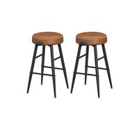 EKHO Collection Bar Stools Set of 2, Caramel Brown / 49.5 x 49.5 x 63 cm