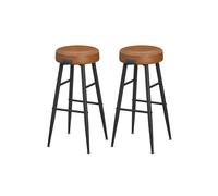 EKHO Collection Bar Stools Set of 2, Caramel Brown / 51.6 x 51.6 x 76.2 cm