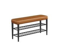 EKHO Collection - Shoe Bench Synthetic Leather, Caramel Brown / 30 x 100 x 50 cm