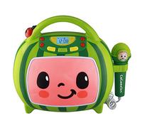 eKids CO-550 Karaoke Machine Songs Kids Singalong Boombox with Microphone for Toddlers, Built-in Music and Flashing Lights, for Fans of Cocomelon Toys and Gifts