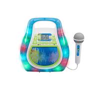 eKids Karaoke Machine for Kids, Bluetooth Speaker with Microphone and Karaoke Recorder to Save and Share Performances via USB Port