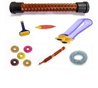 EKIN acupressure Health Care India 7 in 1 acupressure Wooden Reflexology and Jimmy Stick, Foot, Finger Massager, Body Roller, Plastic Karela, Bracelet, Rings Health Kit