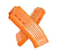 EKIND 10 Darts Banana Curved Clips Compatible with Nerf Elite Magazines - Quick Reload Soft Dart Ammo Clip for Nerf Toy Guns (Orange, 2Pcs)
