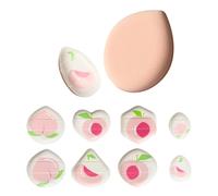 EKIND Powder Puffs Makeup Sponges for Cushion Foundation Dry Wet Use Portable, Suitable For Face Mixed Shape Applicator (8 Pcs Peach Patterncs)
