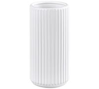 Ekirlin 20 CM White Ceramic Flower Vase for Pampas Grass, 8 inch Small Decorative Centerpiece Ribbed Vase for Dining Table, Office Desktop, Shelf Bookshelf, Mantel, Entryway, Bathroom, Farmhouse, Gift