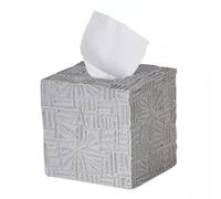 Ekirlin Resin Tissue Box Cover Square, Grey Decorative Textures Large Tissue Holder Decorative for Bathroom, Vanity, Kitchen Countertop, Bedroom Night Stands, Office Desk Top