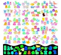 EKisemio 200PCS Mini Luminous Resin Animals, 30 Styles Tiny Resin Animals Miniature, Little Plastic Animal Figures Glow in the Dark for Fairy Garden Micro Landscape Dollhouse Accessories