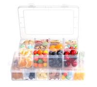 EKisemio 2PCS Snack Boxes for Kids, Snack Box with 12 and 18 Removable Grids Compartments, Clear Multi Plastic Snackle Box Trays for Snack, Fruits, Beads, Screws, Nuts（27.5 x 18.5cm）