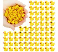 EKisemio 300 Pieces Yellow Mini Resin Duck Miniatures Tiny Duck Decor for Fairy Gardens Aquariums Dollhouses School Project Supplies DIY Crafts Potted Plant Landscape Accessories