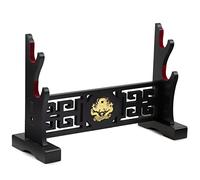 Ekkhysis Loong Sword Stand 2-Tier Padded Hook Katana Stand Holder Display Hanger for Tanto Rapier Light Saber Samurai Cosplay Blade Tanjirou Demon Slayer Weapon Display Stand (2-Tier)