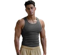 Ekko Beaters, Ekkovision Tank Tops Men, Ekko Beaters for Men, Compression Shirt Men, Muscle Shirts for Men, Sleeveless Gym Shirts Tops, Workout Shaper Vest (UK, Alpha, M, Regular, Regular, Grey)