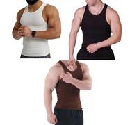 Ekko Beaters,Mens Tank Tops Summer,Ekkovision Tank Tops Men,Workout Shaper Vest Compression Abs Abdomen Undershirts,Sleeveless Gym Shirts Tops(3pcs,L)