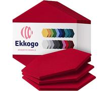 Ekkogo Acoustic Panels 12-Pack Soundproof Wall Panels 12''X10''X0.4'' Sound Panels High Density Sound Dampening Panels - [Candy Red Hexagon]