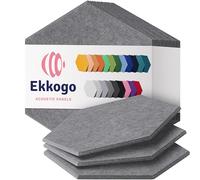 Ekkogo Acoustic Panels 12-Pack Soundproof Wall Panels 12''X10''X0.4'' Sound Panels High Density Sound Dampening Panels - [Pebble Gray Hexagon]