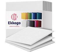 Ekkogo Acoustic Panels 12-Pack Soundproof Wall Panels 12''X12''X0.4'' Sound Panels High Density Sound Dampening Panels - [White Square]