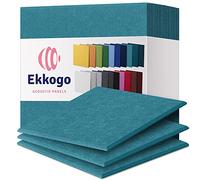 Ekkogo Acoustic Panels 12-Pack Soundproof Wall Panels 12''X12''X0.4'' Sound Panels High Density Sound Dampening Panels - [Light Turquoise Square]