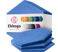 Ekkogo Acoustic Panels 12-Pack Soundproof Wall Panels 14''X13''X0.4'' Sound Panels High Density Sound Dampening Panels - [Sky Blue Hexagon]