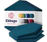 Ekkogo Acoustic Panels 12-Pack Soundproof Wall Panels 14''X13''X0.4'' Sound Panels High Density Sound Dampening Panels - [Ocean Turquoise Hexagon]