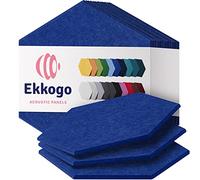 Ekkogo Acoustic Panels 12-Pack Soundproof Wall Panels 14''X13''X0.4'' Sound Panels High Density Sound Dampening Panels - [Admiral Blue Hexagon]