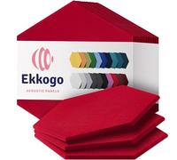 Ekkogo Acoustic Panels 12-Pack Soundproof Wall Panels 14''X13''X0.4'' Sound Panels High Density Sound Dampening Panels - [Candy Red Hexagon]