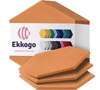 Ekkogo Acoustic Panels 12-Pack Soundproof Wall Panels 14''X13''X0.4'' Sound Panels High Density Sound Dampening Panels - [70'S Orange Hexagon]