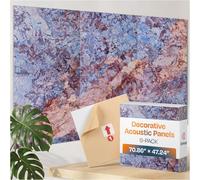Ekkogo XL Acoustic Wall Panels 6-Pack Decorative Acoustic Panels High Density Sound Absorbing Wall Art 70.86X47.24 Inches with Self-adhesive for Studio Home and Office - Sonic Orbit