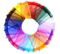 EKKONG Organza Bags,100 PCS Drawstring Organza Gift Bags and Candy Bags for Wedding Party, Favors Candy Bags for Wrapping Chocolate (Multi Colored 5'' x 7'')