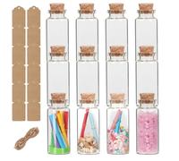 EkkoVla 12 Pack Mini Glass Bottles with Cork Lids- 30 ml Small Jars with Cork Stoppers- 30mm x 70mm Empty Spell Jars for DIY Crafts Decoration Wedding Wish Jewelry Party Favors Storage Accessories