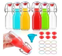 EkkoVla 120ml Swing Top Glass Bottles, 6 Pack Flip Top Brewing Bottles with Airtight Rubber Seal Flip Caps for Kombucha, Beverages, Oil, Beer, Kefir, Vinegar, Wine