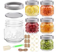 EkkoVla 240ml Small Mini Mason Jars with Airtight Lids, 6-Pack - Canning Jars Set for Jam, Jelly, Honey, Spices, Candles, Food Storage, Wedding Favours & DIY Crafts