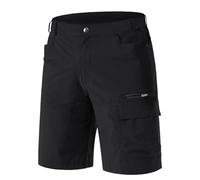 EKLENTSON Cargo Shorts Men Summer Hill Walking Shorts Quick Dry Lightweight Zip Off Outdoor Fishing Travel Safari Pants Black,32