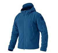 EKLENTSON Mens Fleece Jackets Full Zip Outdoor Hiking Camping Military Winter Hoodies Coat Blue Green,XL
