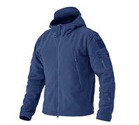 EKLENTSON Mens Hooded Fleece Jacket Full Zip Stand Collar Winter Hoodies Coat with Zip Pockets Royal Blue,XL