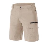 EKLENTSON Men's Mountain Cargo Shorts Quick Dry Hill Walking Shorts Lightweight Working Shorts with Zip Pockets,Light Khaki,40