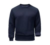 EKLENTSON Mens Pullover Fleece Lining Thermal Sports Crew Neck Sweaters Running Jumpers Winter Fleece Sweatshirt Ribbed Cuffs Navy,XL
