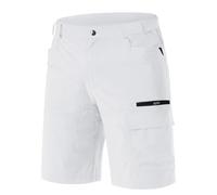 EKLENTSON Men's Shorts Summer Casual Hiking Shorts Elastic Waist Hill Walking Shorts Lightweight Camping Shorts with Zip Pockets,White,38