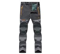 EKLENTSON Winter Pants Men Windproof Climbing Hiking Trousers Fleece Lined Breathable Mountain Trousers Dark Grey