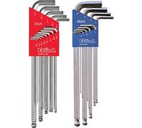 Eklind 17322 Bright Ball-Hex L-Key Allen Wrench Combo- Extra Long Inch/MM (2 Sets 22pc)