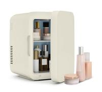 eklipt 4 Liter Mini Fridge for Bedrooms, Portable Beauty Refrigerator | Cooler & Warmer System, AC/DC Powered, Small Skincare Cosmetic Fridge, Desk Refrigerator for Bedroom, Office, Car, Beige