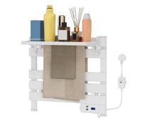 eklipt Electric Towel Warmer, Heated Towel Rails with 5 Heating Elements and Removable Shelf, Freestanding & Wall Mounted Towel Radiator with 8-Hour Timer and Led Display for Bathrooms